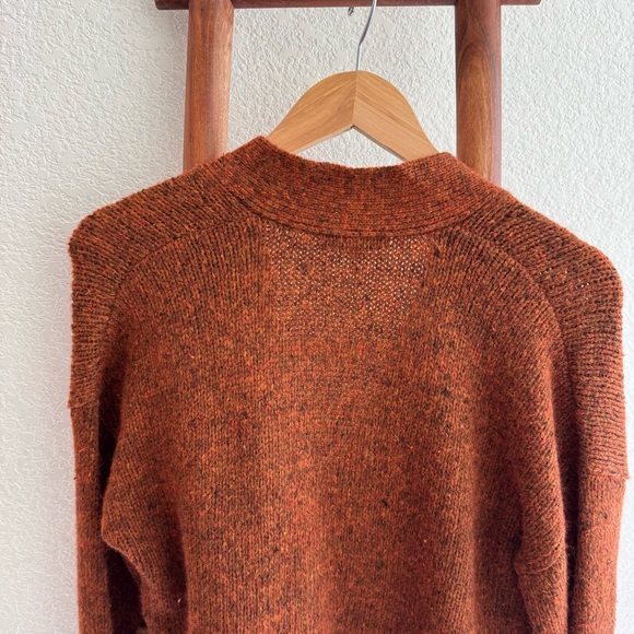 Madewell Loring Wrap Knit Cardigan Sweater Orange Brown - Picture 9 of 12